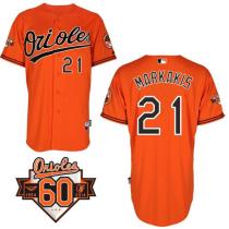 Baltimore Orioles #21 Nick Markakis Orange Cool Base Stitched MLB Jersey Baltimore Orioles #21 Nick Markakis Orange Cool Base Stitched MLB Jersey