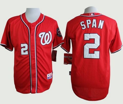 Washington Nationals #2 Denard Span Red Cool Base Stitched MLB Jersey