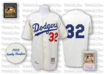 Mitchell and Ness Los Angeles Dodgers -32 Sandy Koufax Cream Throwback MLB Jersey Mitchell and Ness Los Angeles Dodgers -32 Sandy Koufax Cream Throwback MLB Jersey