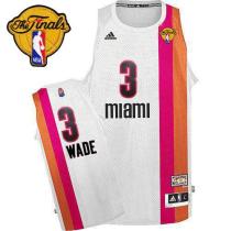 Miami Heat -3 Dwyane Wade White ABA Hardwood Classic With Finals Patch Stitched NBA Jersey Miami Heat -3 Dwyane Wade White ABA Hardwood Classic With Finals Patch Stitched NBA Jersey