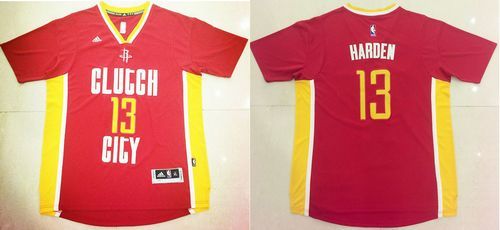 Houston Rockets -13 James Harden Red Pride Clutch City Stitched NBA Jersey
