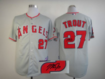 Autographed MLB Los Angeles Angels of Anaheim -27 Mike Trout Grey Cool Base Stitched Jersey Autographed MLB Los Angeles Angels of Anaheim -27 Mike Trout Grey Cool Base Stitched Jersey