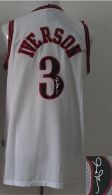 Revolution 30 Autographed Philadelphia 76ers -3 Allen Iverson White Stitched NBA Jersey