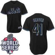 New York Mets -41 Tom Seaver Black Fashion W 2015 World Series Patch Stitched MLB Jersey