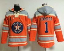 Houston Astros #1 Carlos Correa Orange Sawyer Hooded Sweatshirt MLB Hoodie Houston Astros #1 Carlos Correa Orange Sawyer Hooded Sweatshirt MLB Hoodie