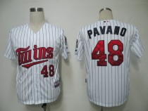 Minnesota Twins -48 Carl Pavano White Blue Strip Cool Base Stitched MLB Jersey Minnesota Twins -48 Carl Pavano White Blue Strip Cool Base Stitched MLB Jersey