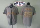 San Francisco Giants #28 Buster Posey Grey USMC Cool Base W 2014 World Series Patch Stitched MLB Jer