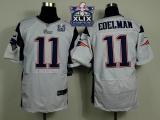 Nike New England Patriots -11 Julian Edelman White Super Bowl XLIX Champions Patch Mens Stitched NFL
