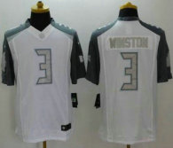 Nike Tampa Bay Buccaneers -3 Jameis Winston White Stitched NFL Limited Platinum Jersey
