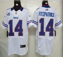 Nike Bills -14 Ryan Fitzpatrick White With C Patch Stitched NFL Elite Jersey Nike Bills -14 Ryan Fitzpatrick White With C Patch Stitched NFL Elite Jersey