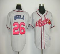 Atlanta Braves #26 Dan Uggla Grey Road Cool Base Stitched MLB Jersey
