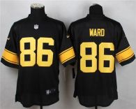 Nike Pittsburgh Steelers #86 Hines Ward Black Gold No Men's Stitched NFL Elite Jersey