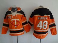 Minnesota Twins -48 Torii Hunter Orange Sawyer Hooded Sweatshirt MLB Hoodie