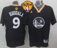 Golden State Warriors -9 Andre Iguodala New Black Alternate The Finals Patch Stitched NBA Jersey