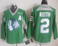 Chicago Blackhawks -2 Duncan Keith Green Practice Stitched NHL Jersey