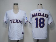 Texas Rangers #18 Mitch Moreland White Cool Base Stitched MLB Jersey