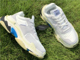 Authentic Balenciaga triple S white blue