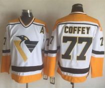 Pittsburgh Penguins -77 Paul Coffey White Yellow CCM Throwback Stitched NHL Jersey Pittsburgh Penguins -77 Paul Coffey White Yellow CCM Throwback Stitched NHL Jersey
