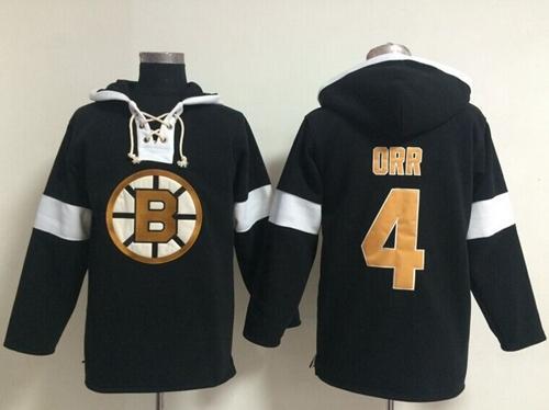 Boston Bruins -4 Bobby Orr Black NHL Pullover Hoodie