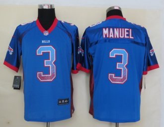 2013 New Nike Buffalo Bills 3 Manuel Drift Fashion Blue Elite Jerseys