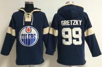 Edmonton Oilers -99 Wayne Gretzky Dark Blue Pullover NHL Hoodie Edmonton Oilers -99 Wayne Gretzky Dark Blue Pullover NHL Hoodie