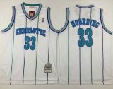 Mitchell And Ness Charlotte Hornets -33 Alonzo Mourning White Throwback Stitched NBA Jersey