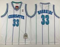 Mitchell And Ness Charlotte Hornets -33 Alonzo Mourning White Throwback Stitched NBA Jersey