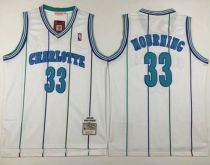 Mitchell And Ness Charlotte Hornets -33 Alonzo Mourning White Throwback Stitched NBA Jersey
