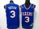Philadelphia 76ers -3 Allen Iverson Blue Throwback Stitched NBA Jersey