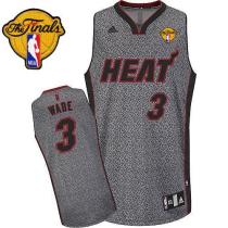 Miami Heat -3 Dwyane Wade Grey Static Fashion Finals Patch Stitched NBA Jersey Miami Heat -3 Dwyane Wade Grey Static Fashion Finals Patch Stitched NBA Jersey