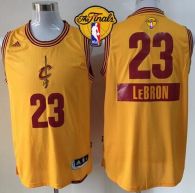 Cleveland Cavaliers #23 LeBron James Gold 2014-15 Christmas Day The Finals Patch Stitched Youth NBA