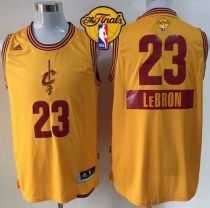 Cleveland Cavaliers #23 LeBron James Gold 2014-15 Christmas Day The Finals Patch Stitched Youth NBA
