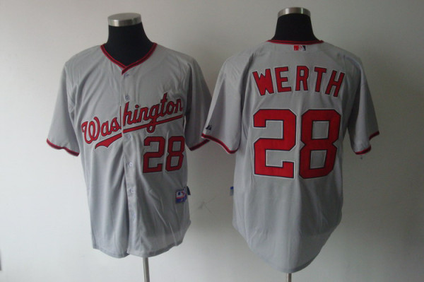 Washington Nationals #28 Jayson Werth Grey Stitched MLB Jersey