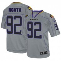 Nike Ravens -92 Haloti Ngata Lights Out Grey Men Stitched NFL Elite Jersey