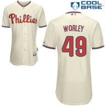 Philadelphia Phillies #49 Vance Worley Cream Cool Base Stitched MLB Jersey Philadelphia Phillies #49 Vance Worley Cream Cool Base Stitched MLB Jersey