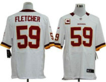 Nike Redskins -59 London Fletcher White With C Patch Stitched NFL Elite Jersey Nike Redskins -59 London Fletcher White With C Patch Stitched NFL Elite Jersey