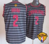 Cleveland Cavaliers -2 Kyrie Irving Black Grey Groove The Finals Patch Stitched NBA Jersey