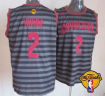 Cleveland Cavaliers -2 Kyrie Irving Black Grey Groove The Finals Patch Stitched NBA Jersey