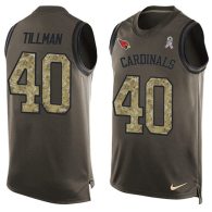 Nike Cardinals -40 Pat Tillman Green Stitched NFL Limited Salute To Service Tank Top Jersey