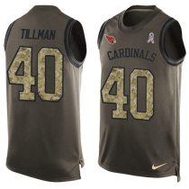 Nike Cardinals -40 Pat Tillman Green Stitched NFL Limited Salute To Service Tank Top Jersey
