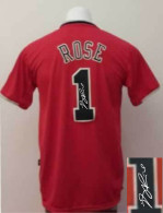 Autographed New Chicago Bulls -1 Derrick Rose Red Fashion Stitched NBA Jersey