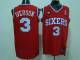 Philadelphia 76ers -3 Allen Iverson Red Reebok 10TH Throwback Stitched NBA Jersey