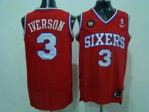Philadelphia 76ers -3 Allen Iverson Red Reebok 10TH Throwback Stitched NBA Jersey Philadelphia 76ers -3 Allen Iverson Red Reebok 10TH Throwback Stitched NBA Jersey
