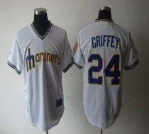 Seattle Mariners #24 Ken Griffey White Cooperstown Throwback Stitched MLB Jersey Seattle Mariners #24 Ken Griffey White Cooperstown Throwback Stitched MLB Jersey