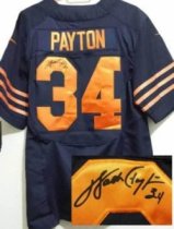 NEW Signed Elite Chicago Bears 34 Walter Payton Blue with Orange Number NEW Signed Elite Chicago Bears 34 Walter Payton Blue with Orange Number