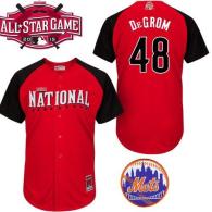 New York Mets -48 Jacob DeGrom Red 2015 All-Star National League Stitched MLB Jersey
