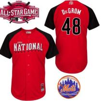 New York Mets -48 Jacob DeGrom Red 2015 All-Star National League Stitched MLB Jersey