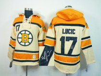 Autographed Boston Bruins -17 Milan Lucic Cream Sawyer Hooded Sweatshirt Stitched NHL Jersey Autographed Boston Bruins -17 Milan Lucic Cream Sawyer Hooded Sweatshirt Stitched NHL Jersey