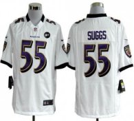Nike Ravens -55 Terrell Suggs White With Art Patch Stitched NFL Game Jersey