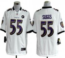 Nike Ravens -55 Terrell Suggs White With Art Patch Stitched NFL Game Jersey Nike Ravens -55 Terrell Suggs White With Art Patch Stitched NFL Game Jersey
